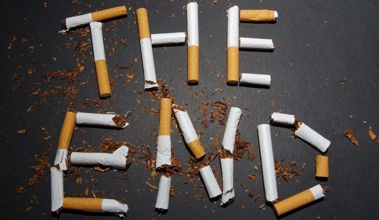 sulūžusių cigarečių ir pakitimų organizme metant rūkyti